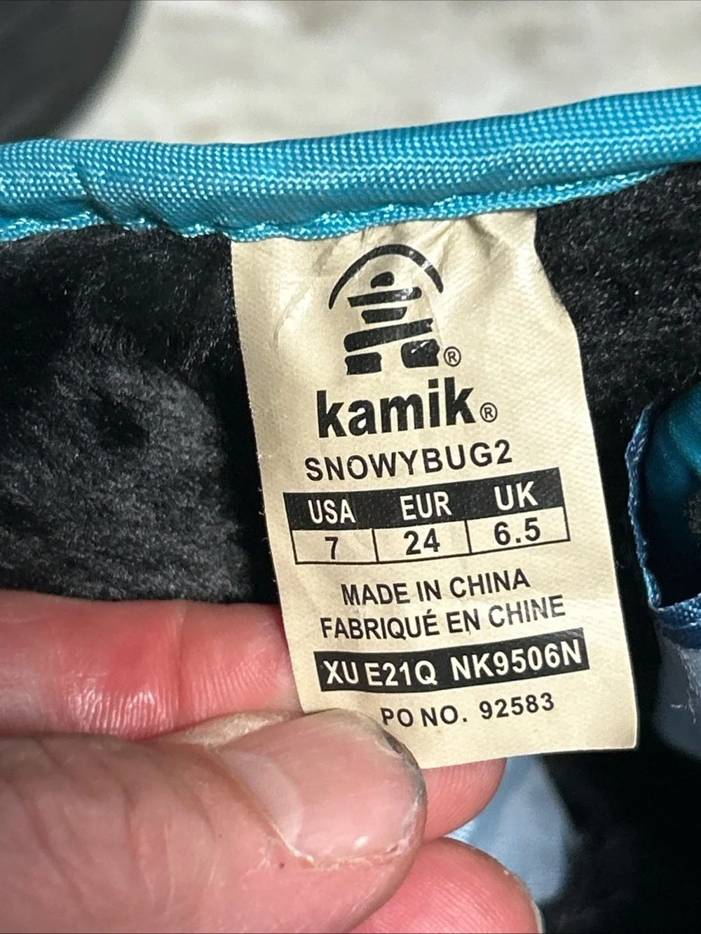 Kamik Snowbug  Blue Winter Fur Lined Snow Boots Toddler Unisex Sz 7 Waterproof.